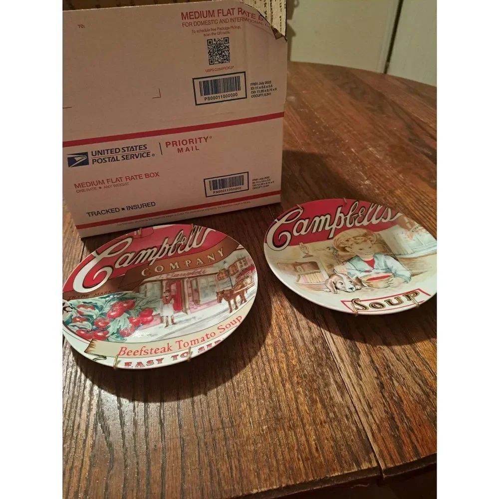 Vintage 2003 Lot 2 Campbells Collectible Advertising Collector Home Decor Plates